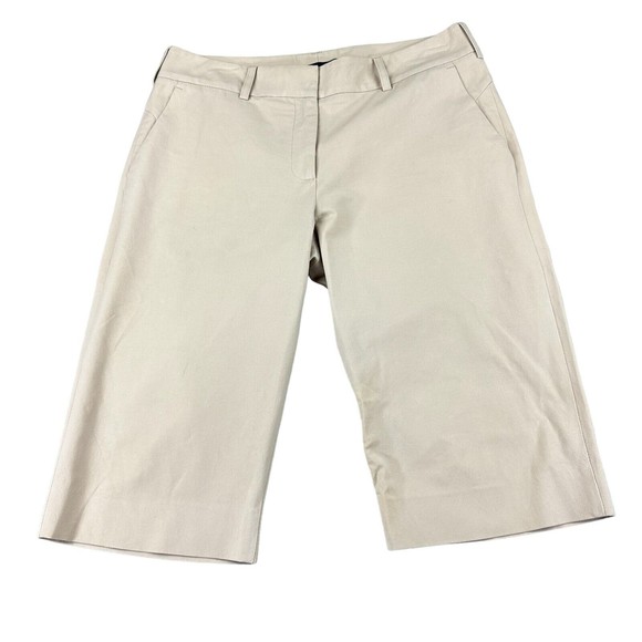 Piazza Sempione Pants - PIAZZA SEMPIONE Size EU 44/ US 8 Womens Tan Knee Length Cotton Shorts‎